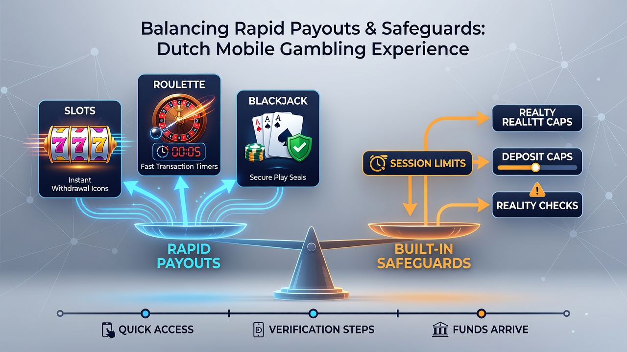 Overzicht van mobiele blackjack en roulette interfaces met zichtbare veiligheidsinstellingen en payout opties