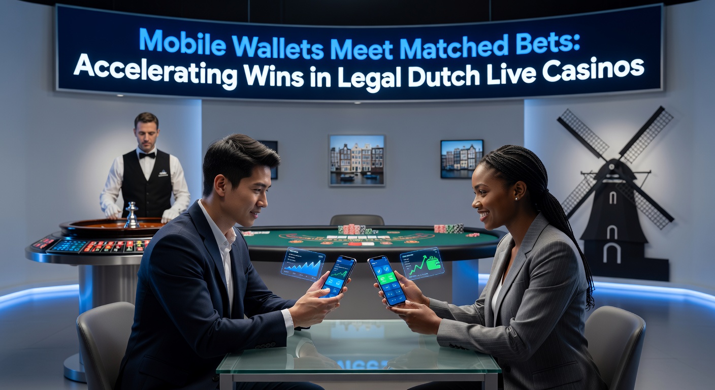 Smartphone met mobiele portemonnee-app naast een live casino-speeltafel op een Nederlands online platform
