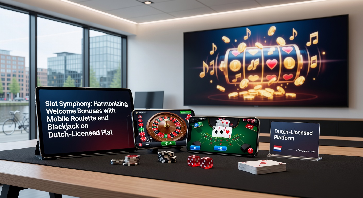 Blackjack tafel op mobiel scherm met actieve welkomstbonus teller en slots iconen in de zijbalk, typisch voor Nederlandse online casinos