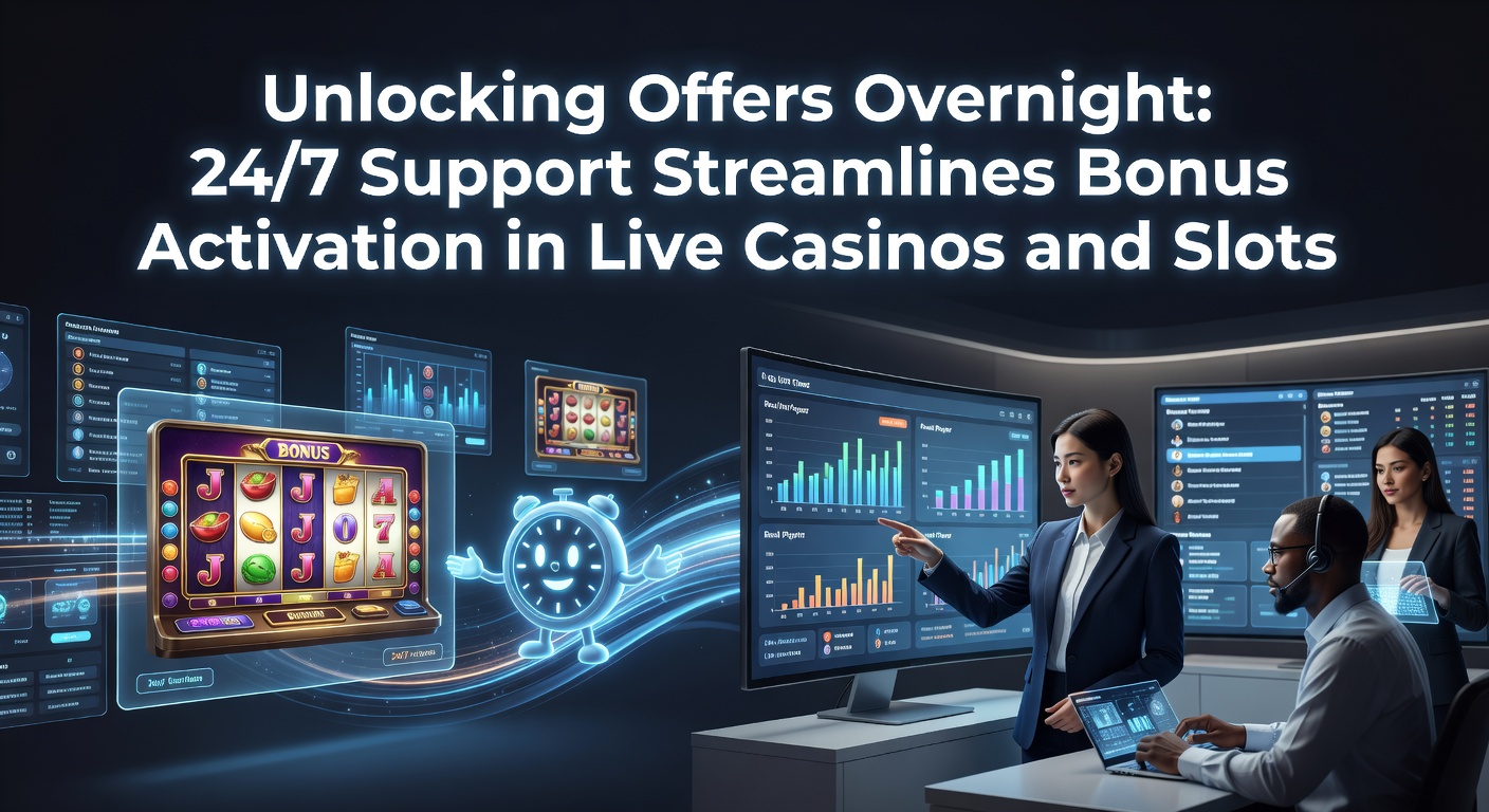 Schermafbeelding van een live casino chatvenster met 24/7 support die een bonus activeert, inclusief slots en roulettetafels op de achtergrond
